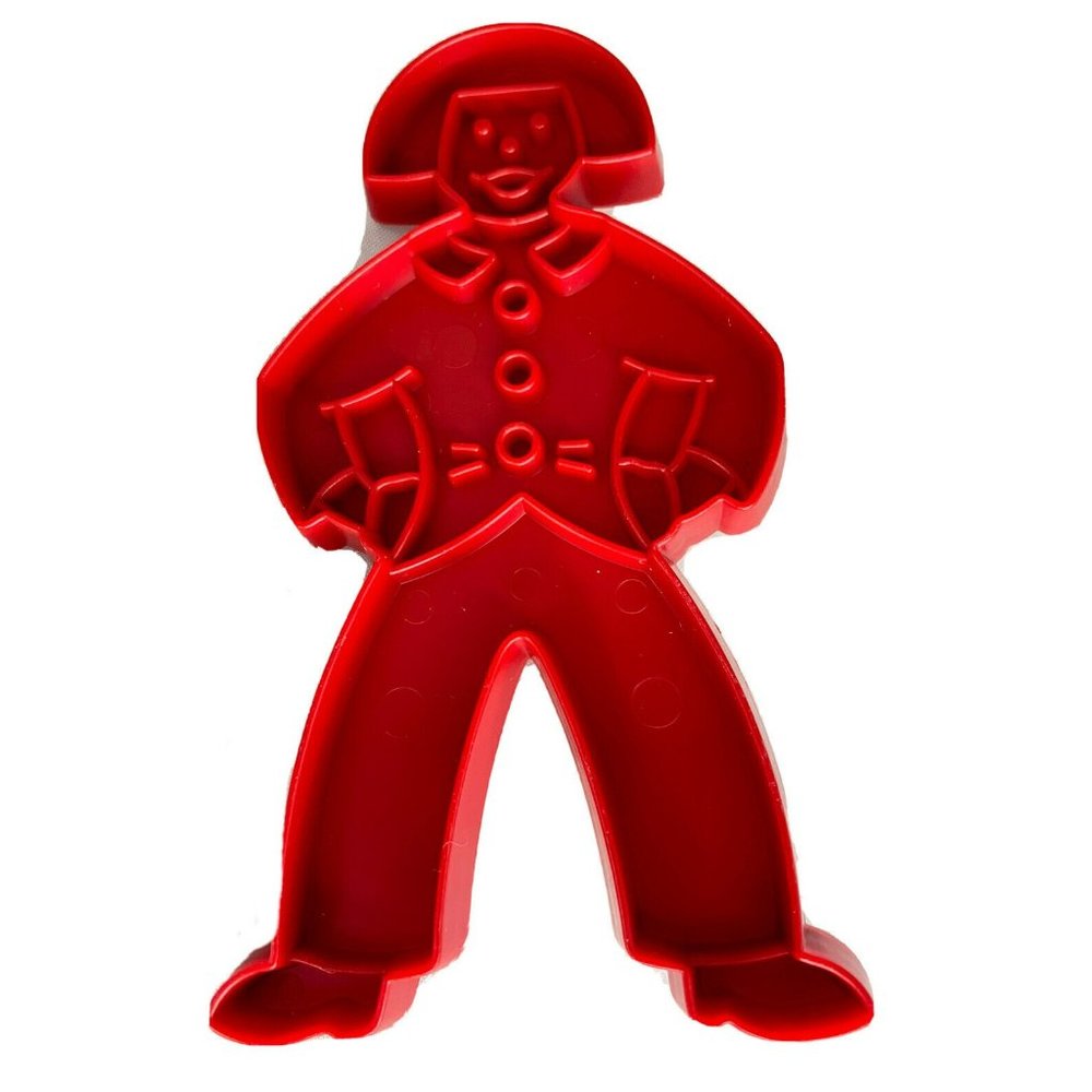 Tupperware Cookie Cutter VINTAGE Gingerbread boy Red Plastic 5"